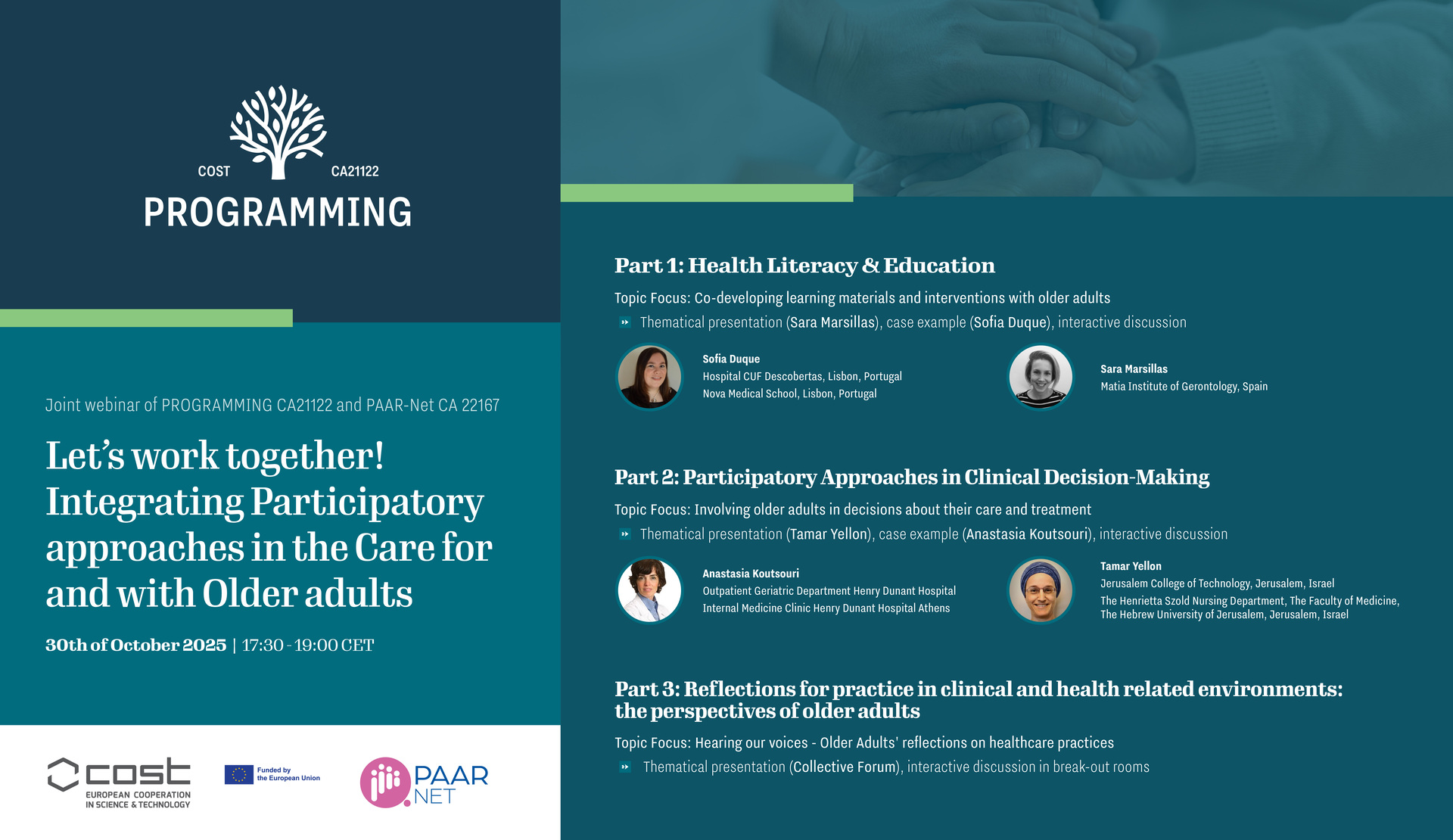 New webinar in collaboration with PAAR-Net COST Action 22167