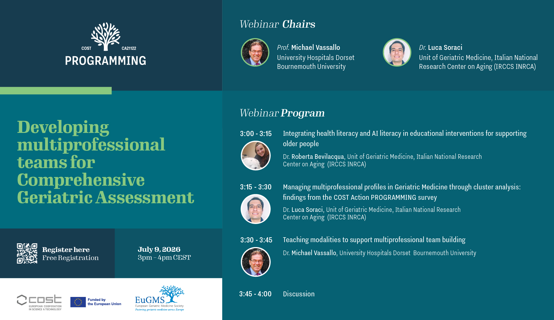 9th July Webinar: Developing multiprofessional teams for Comprehensive Geriatric Assessment