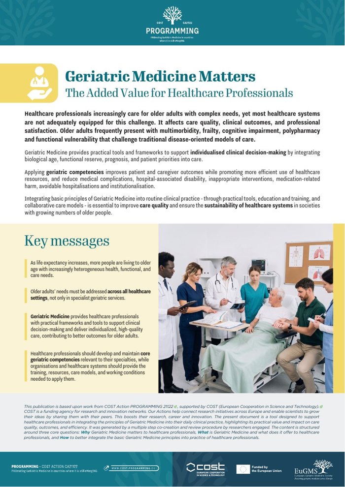 Cover – Policy Brief 03 – Geriatric Medicine Matters: The Added Value for Healthcare Professionals